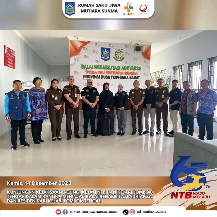 KUNJUNGAN KEJAKSAAN AGUNG, KEJATI NTB DAN KEJARI LOMBOK TENGAH DALAM RANGKA MENINJAU BALAI REHABILITASI ADHIAKSA DAN RESIDEN DARI KEJARI LOMBOK TENGAH